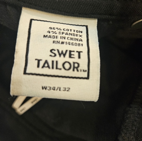 Swet Tailor Black All-In Pants Men's 34x32 - Picture 11 of 11
